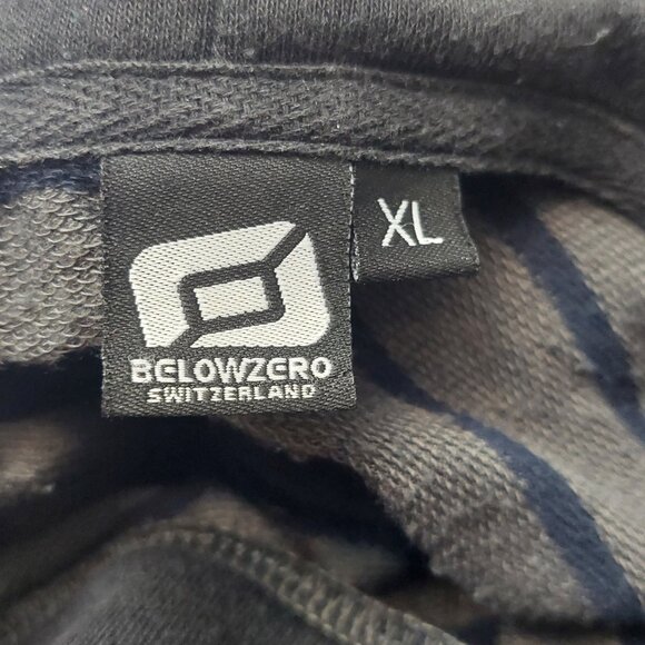 Men's BELOWZERO Switzerland Hooded Striped Sweatshirt Leather Accents Size XL - Picture 9 of 13